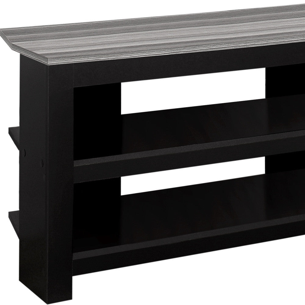 42" Black and Gray Open Shelving TV Stand-2
