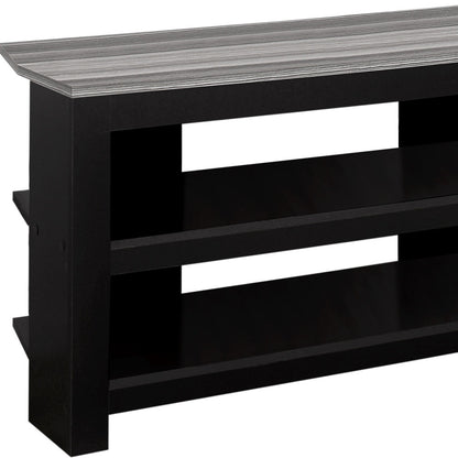 42" Black and Gray Open Shelving TV Stand-2