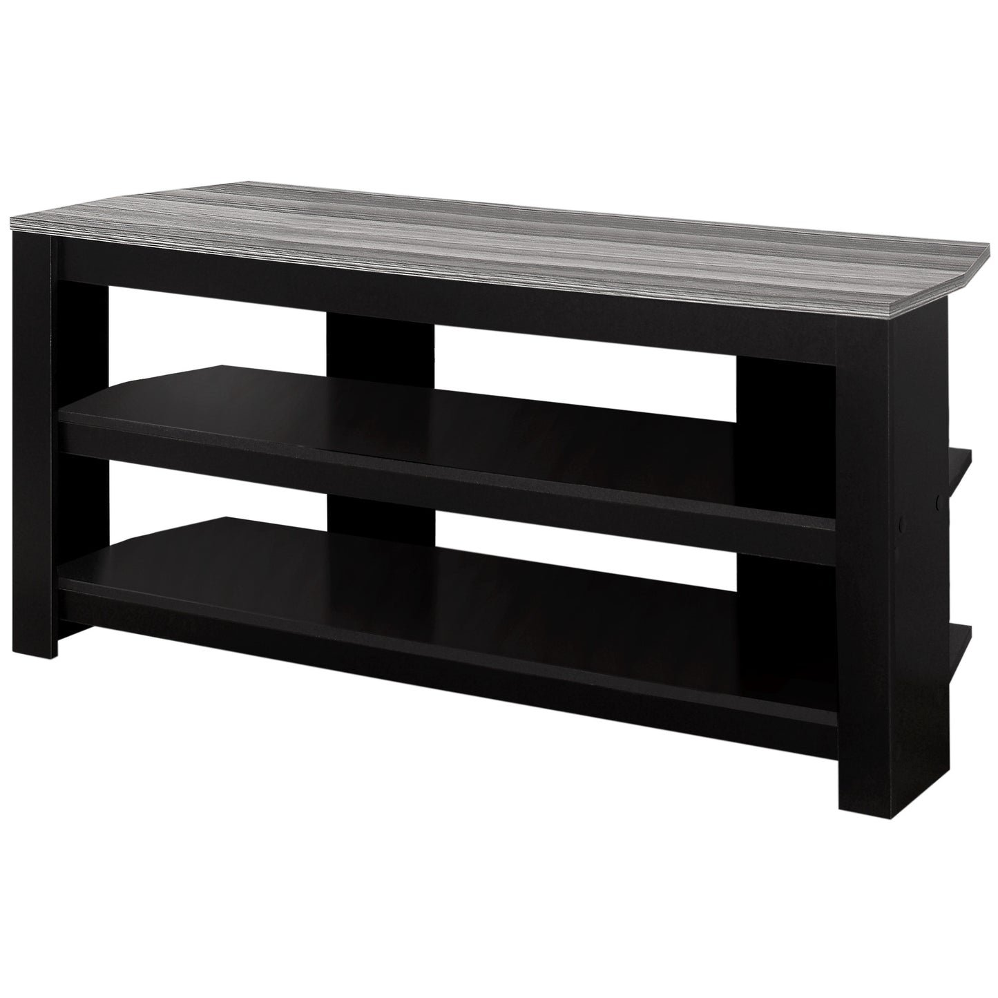 42" Black and Gray Open Shelving TV Stand-1