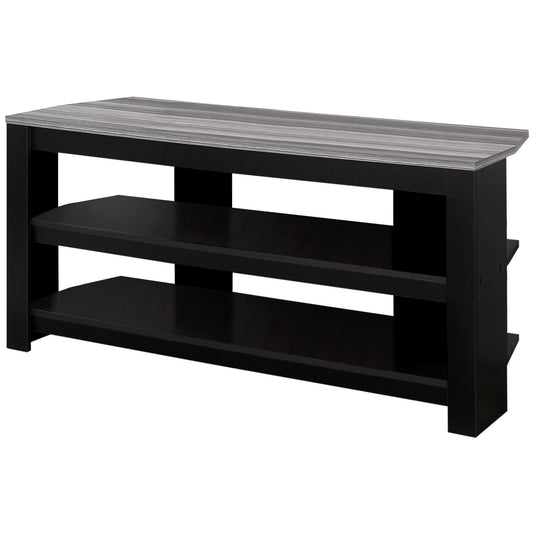 42" Black and Gray Open Shelving TV Stand-1