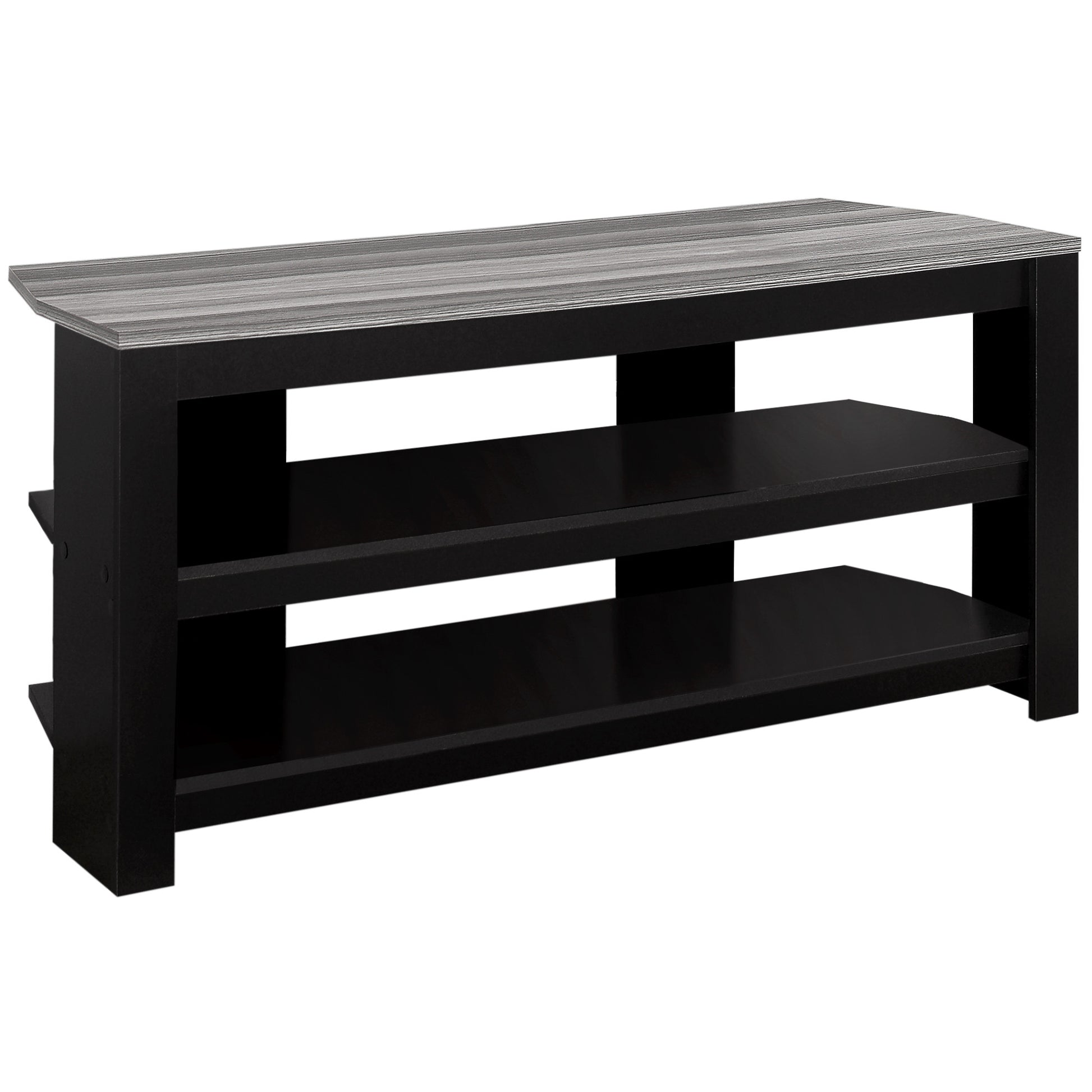 42" Black and Gray Open Shelving TV Stand-4