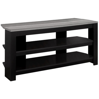 42" Black and Gray Open Shelving TV Stand-4