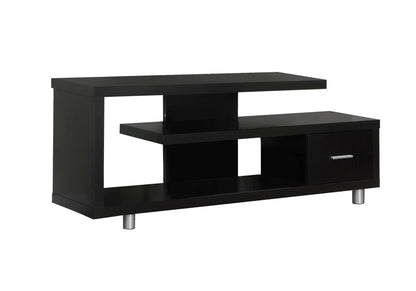60" Dark Brown Cabinet Enclosed Storage TV Stand-3