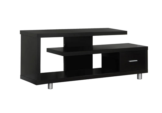 60" Dark Brown Cabinet Enclosed Storage TV Stand-3