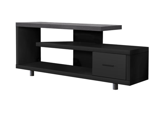 16" Black and Gray Open Shelving TV Stand-6