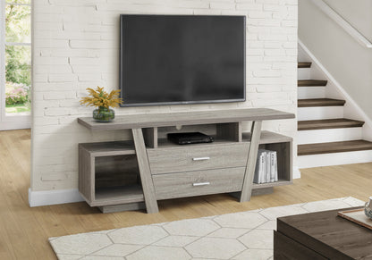 60" Deep Taupe Open Shelving TV Stand-6
