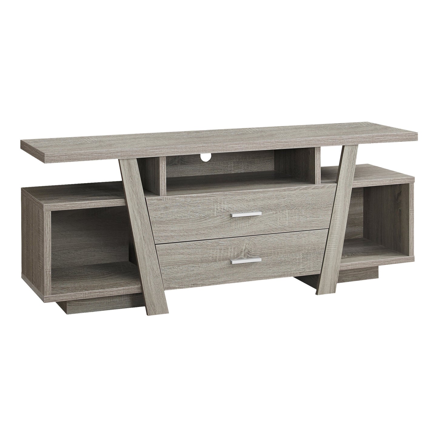 60" Deep Taupe Open Shelving TV Stand-3