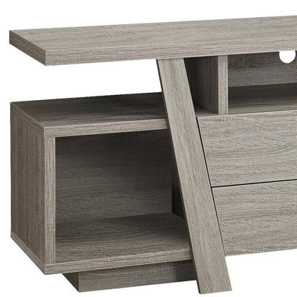 60" Deep Taupe Open Shelving TV Stand-1