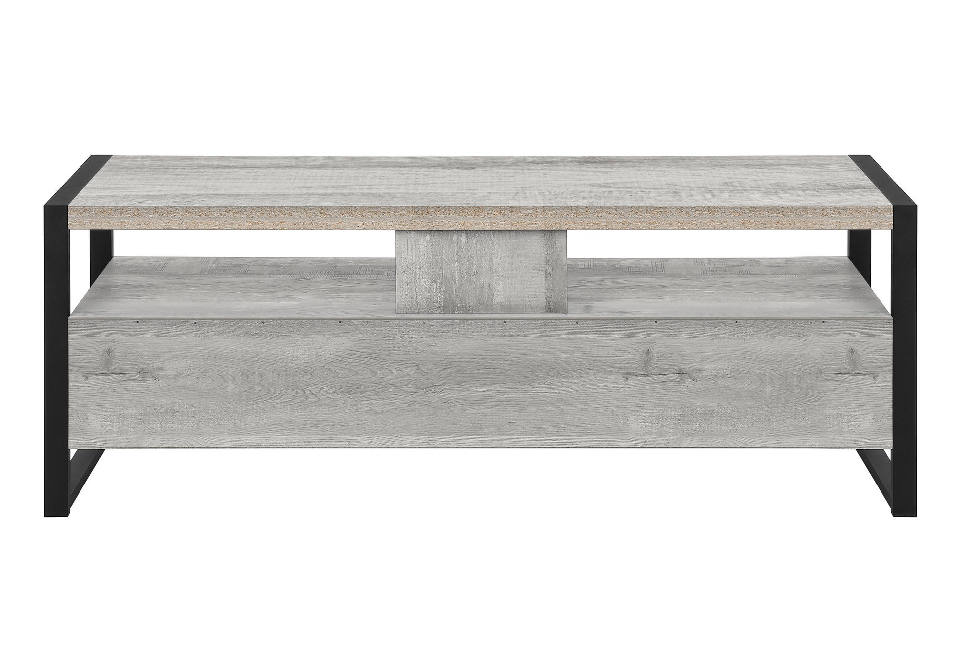 59" Black and Gray Cabinet Enclosed Storage TV Stand-5