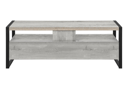 59" Black and Gray Cabinet Enclosed Storage TV Stand-5