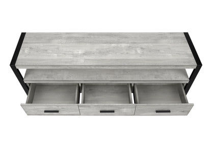 59" Black and Gray Cabinet Enclosed Storage TV Stand-6