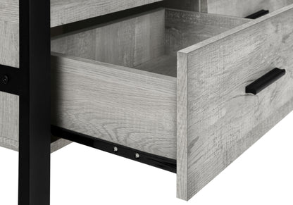 59" Black and Gray Cabinet Enclosed Storage TV Stand-8