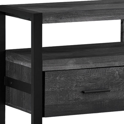 59" Black Cabinet Enclosed Storage TV Stand-2