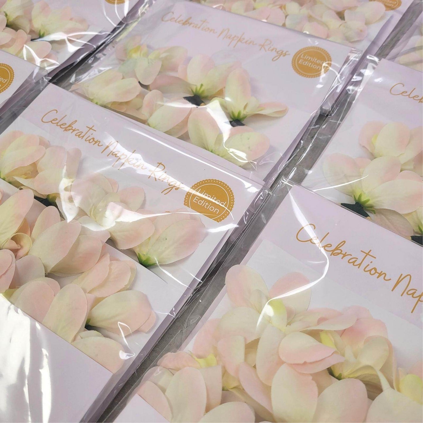 Sets 6 or 12 Mini Orchid Off White Mixed Rose Flower Napkin Rings - Loft&Timber