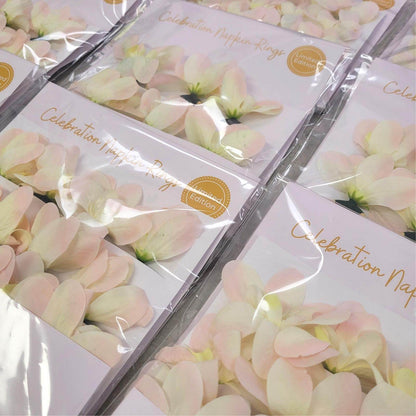 Sets 6 or 12 Mini Orchid Off White Mixed Rose Flower Napkin Rings - Loft&Timber