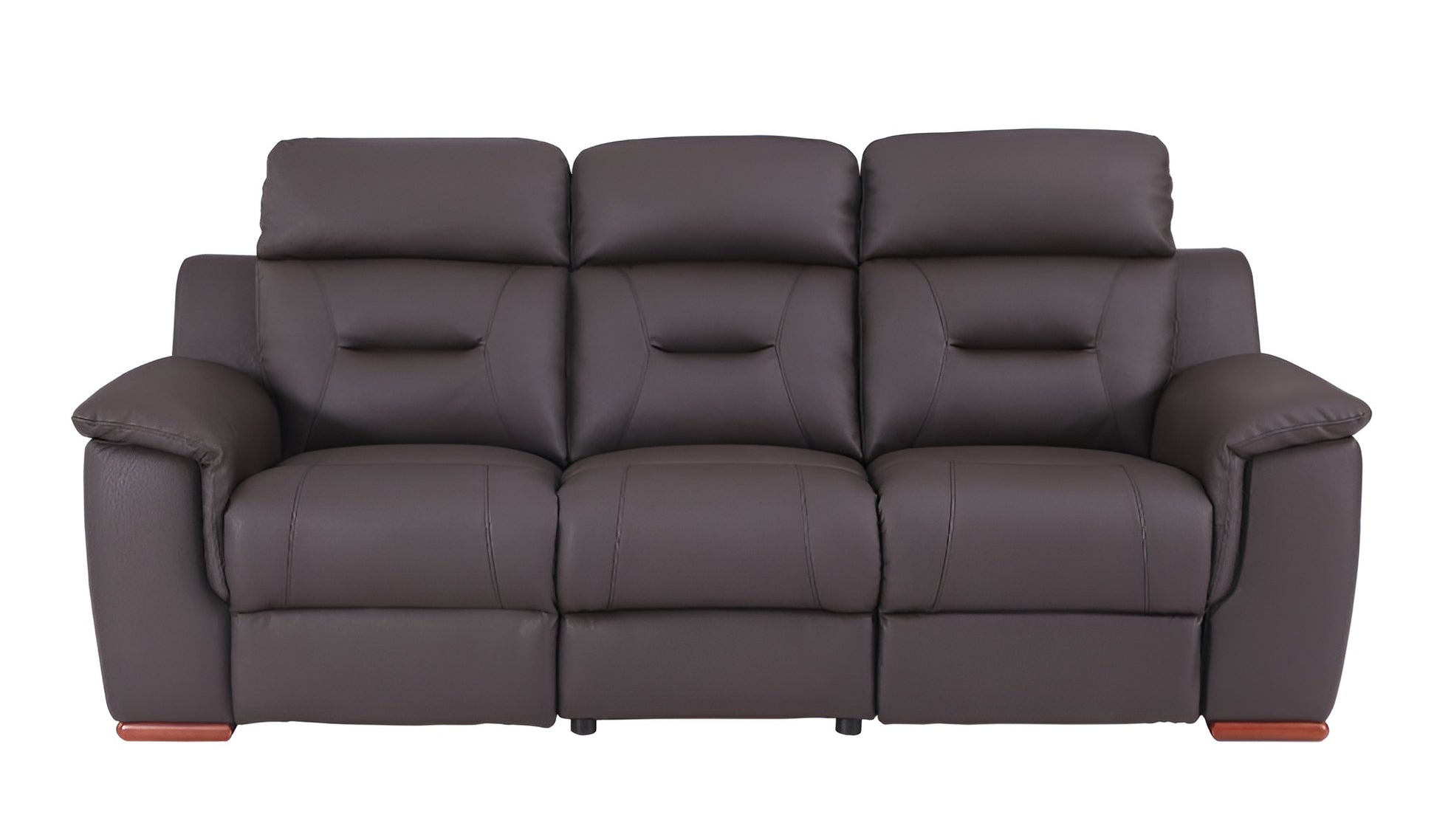90" Brown Faux Leather Sofa-2