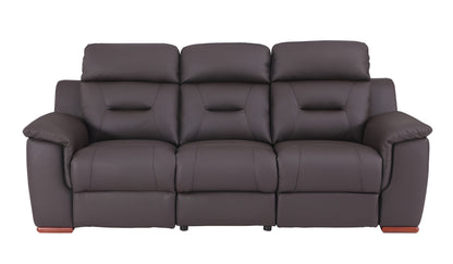 90" Brown Faux Leather Sofa-2
