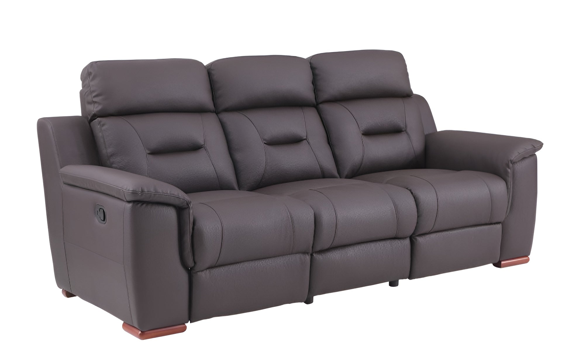 90" Brown Faux Leather Sofa-0