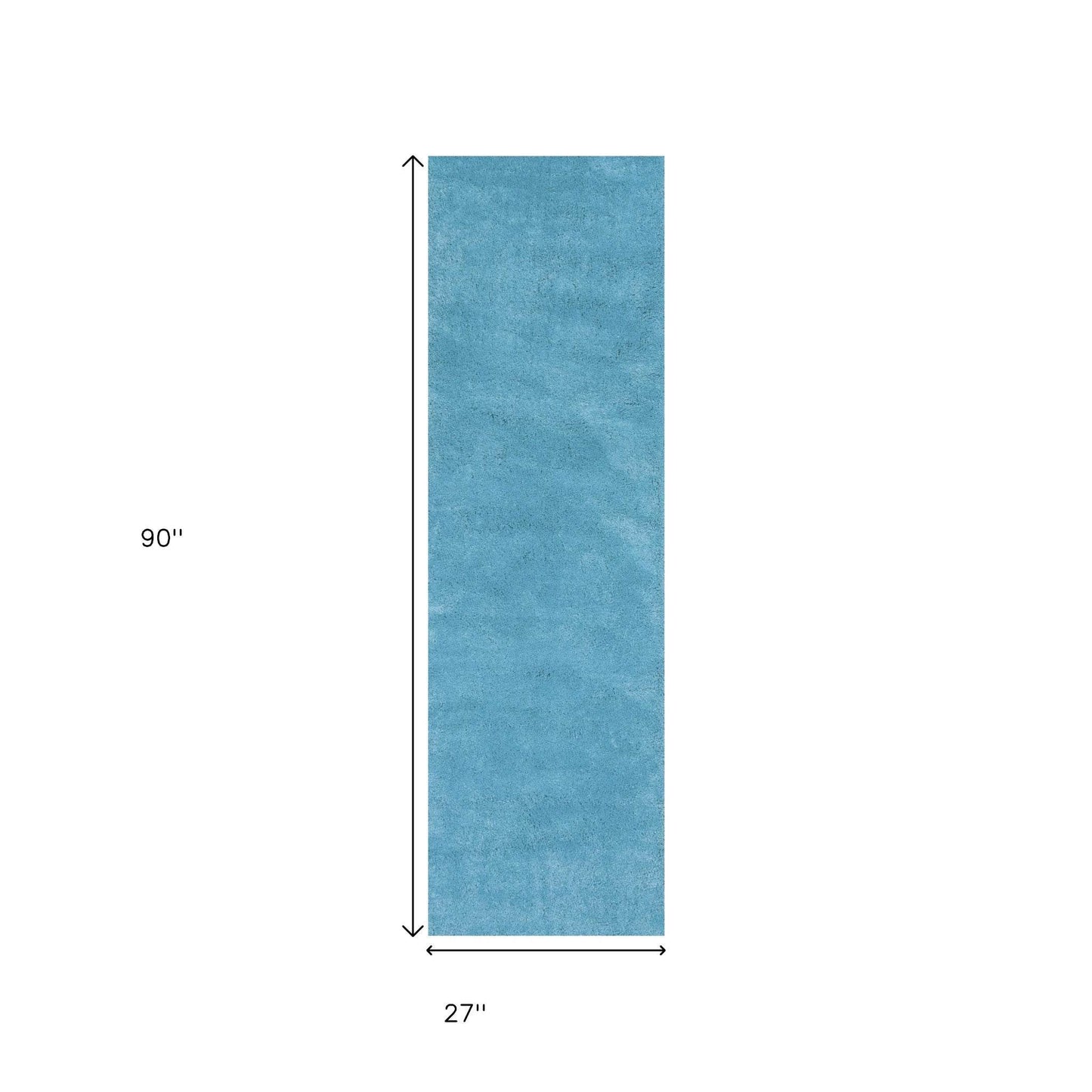 8' Blue Hand Woven Runner Rug - Loft&Timber