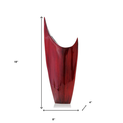 18" Red Aluminum Pointy Table Vase - Loft&Timber