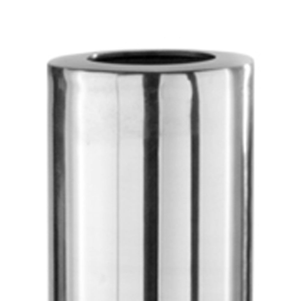 40" Silver Aluminum Cylindrical Floor Vase - Loft&Timber
