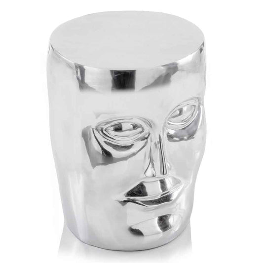 18" Silver Aluminum Faces Round End Table - Loft&Timber