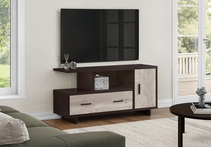 47" Wood Brown Cabinet Enclosed Storage TV Stand-6