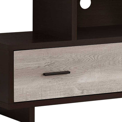 47" Wood Brown Cabinet Enclosed Storage TV Stand-1