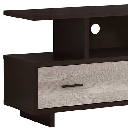 47" Wood Brown Cabinet Enclosed Storage TV Stand-2