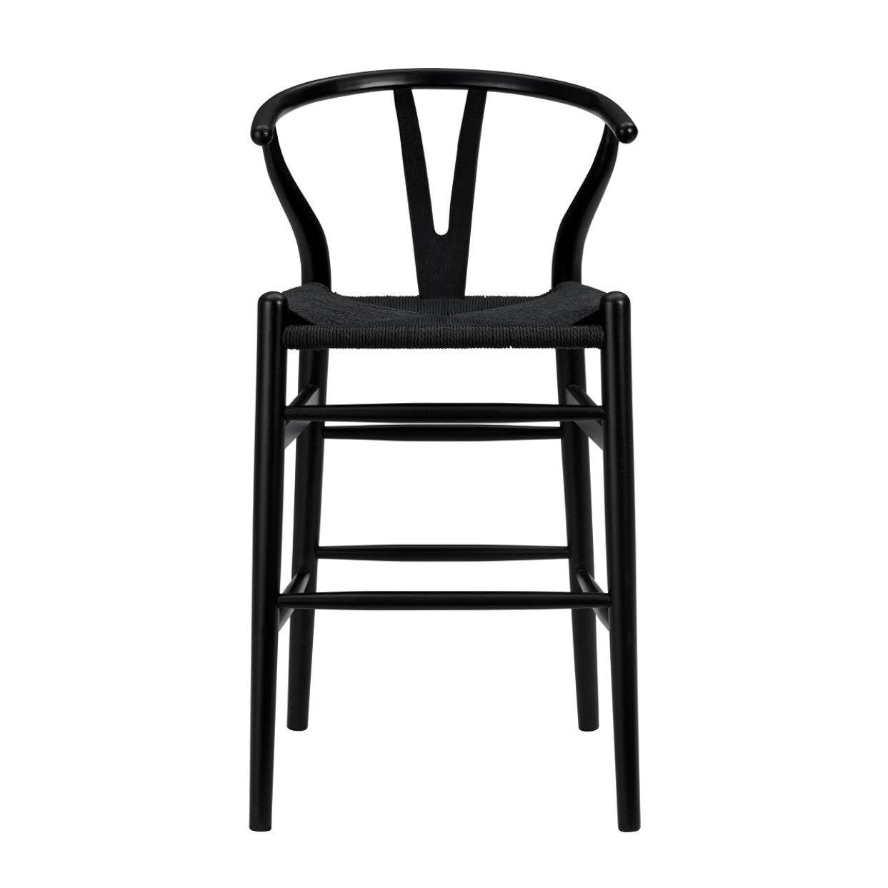 Black Solid Wood Counter Height Bar Chair - Loft&Timber