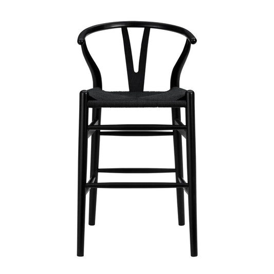 Black Solid Wood Counter Height Bar Chair - Loft&Timber