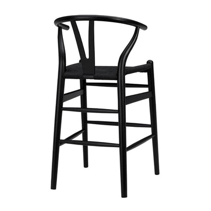Black Solid Wood Counter Height Bar Chair - Loft&Timber
