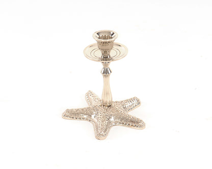 5" Silver Brass Starfish Tabletop Candle Holder - Loft&Timber