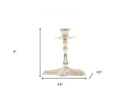 5" Silver Brass Starfish Tabletop Candle Holder - Loft&Timber