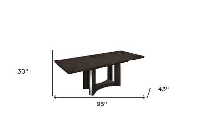98" Dark Gray Solid Wood Dining Table - Loft&Timber