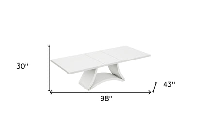 98" White Solid Manufactured Wood Dining Table - Loft&Timber