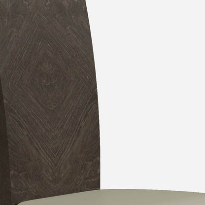 Set of Two Gray And Espresso Upholstered Dining Side Chairs - Loft&Timber