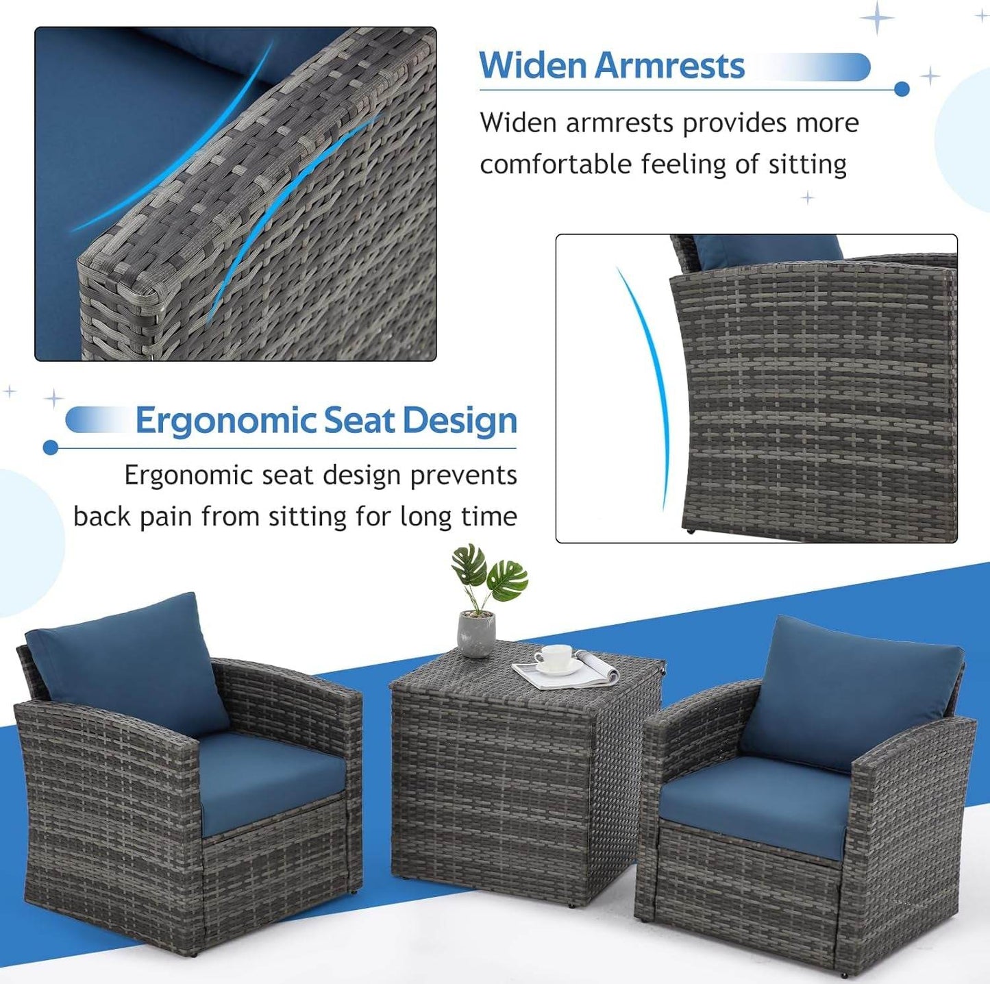 Seven Piece Outdoor Patio Furniture Set with Storage - Loft&Timber