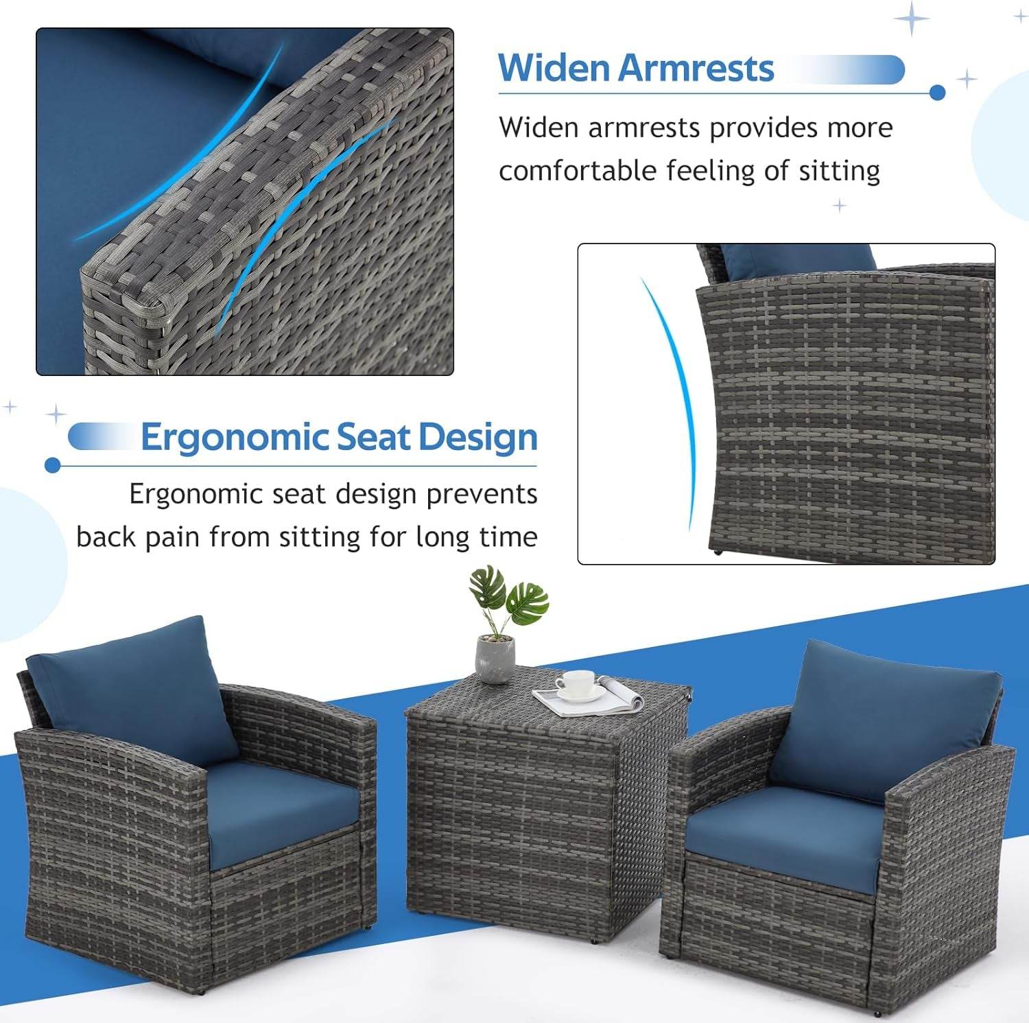 Seven Piece Outdoor Patio Furniture Set with Storage - Loft&Timber