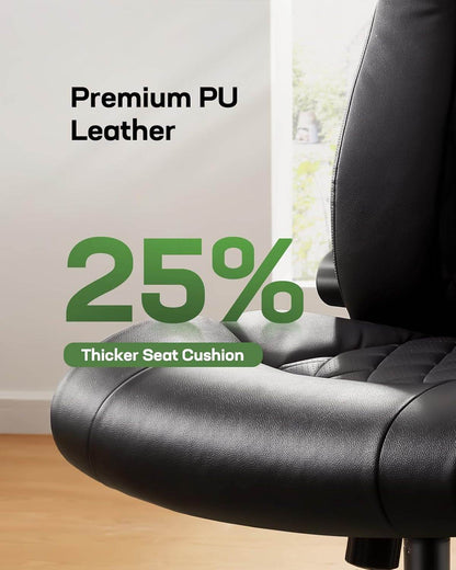 Executive Office Chair with Flip-Up Armrests in Black - Loft&Timber