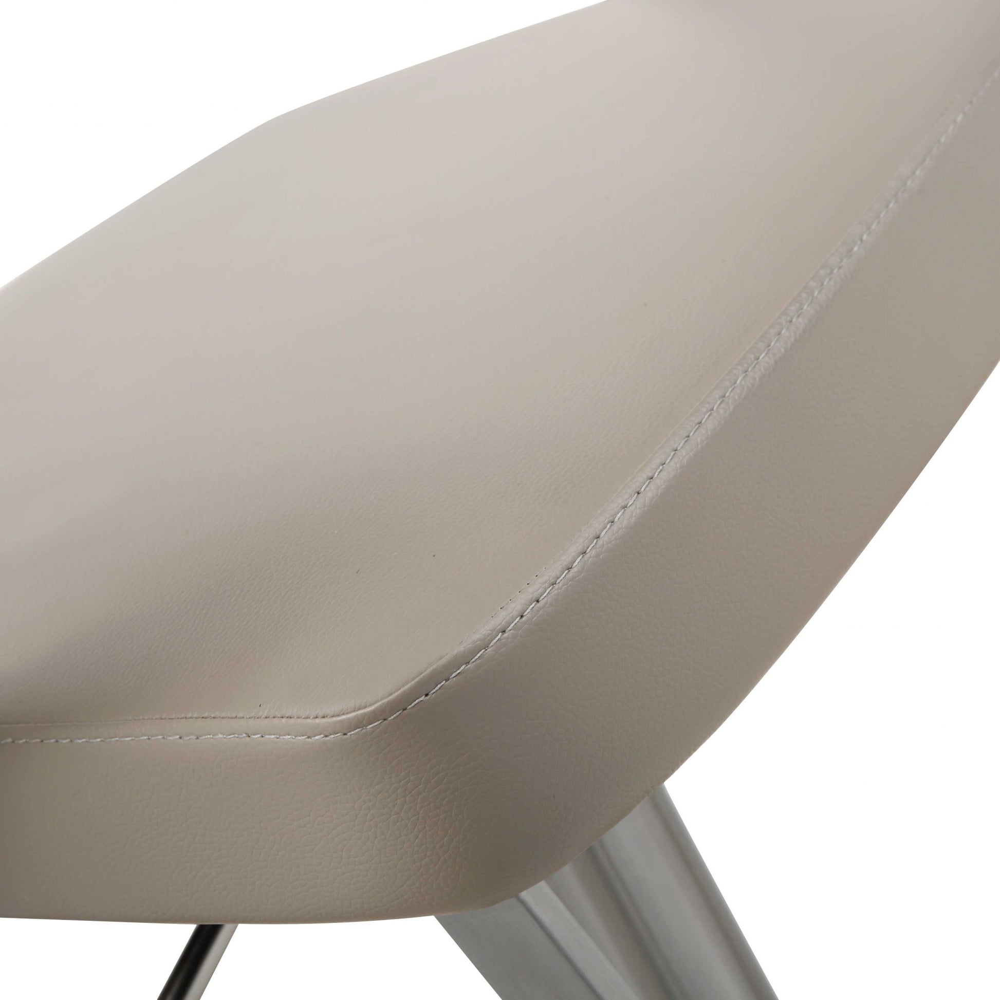 21 " White And Silver Stainless Steel Bar Chair - Loft&Timber