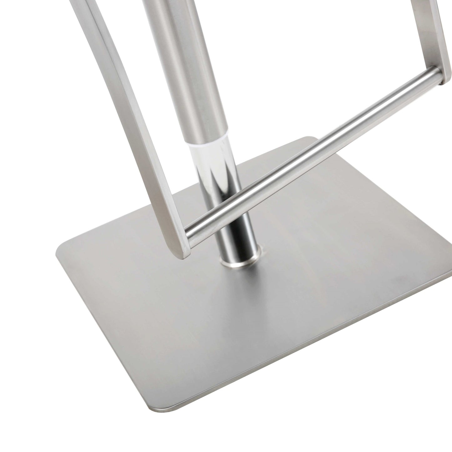 21 " White And Silver Stainless Steel Bar Chair - Loft&Timber