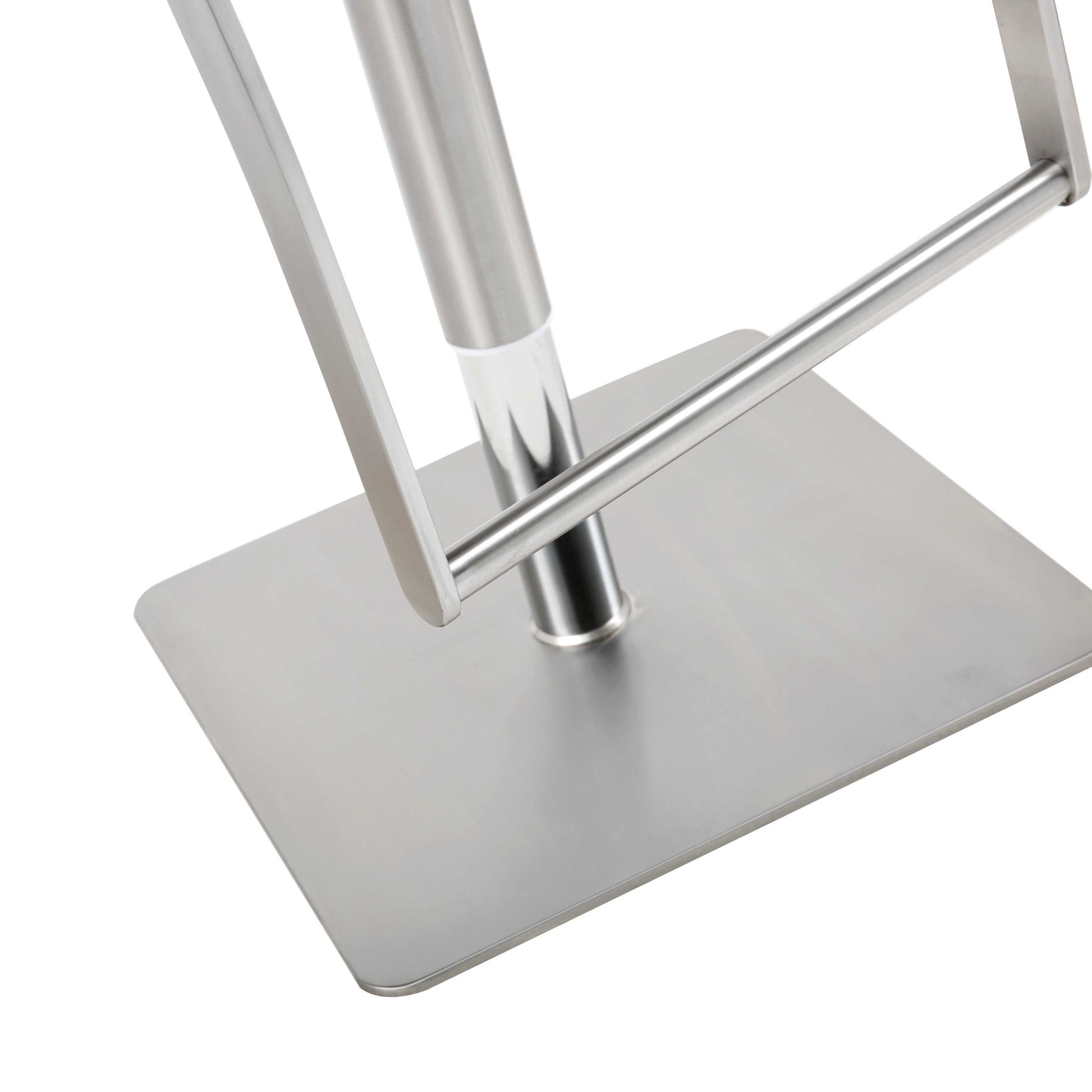21 " White And Silver Stainless Steel Bar Chair - Loft&Timber