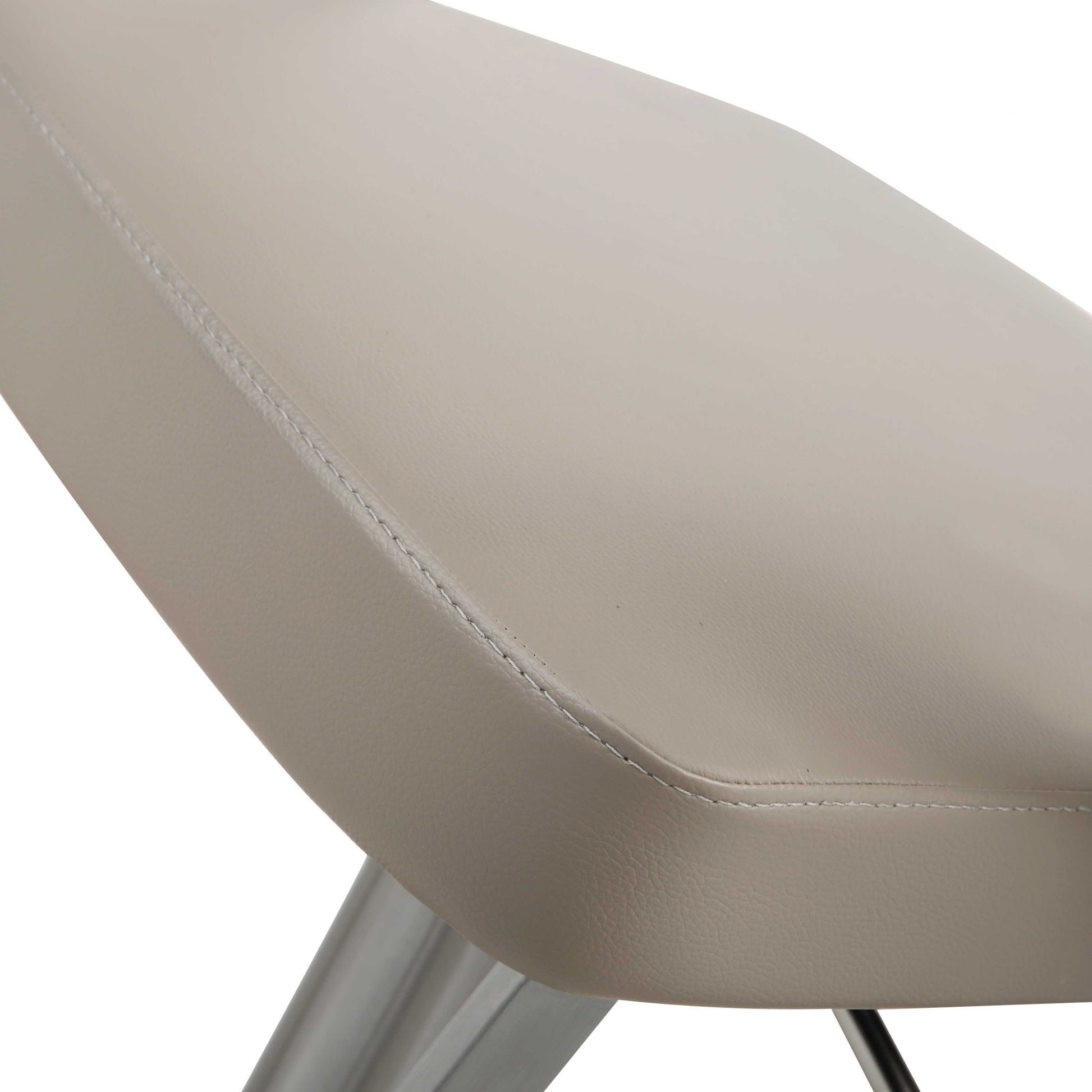 21 " White And Silver Stainless Steel Bar Chair - Loft&Timber
