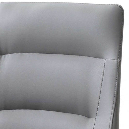 Set of Two Gray Upholstered Faux Leather Dining Side Chairs - Loft&Timber