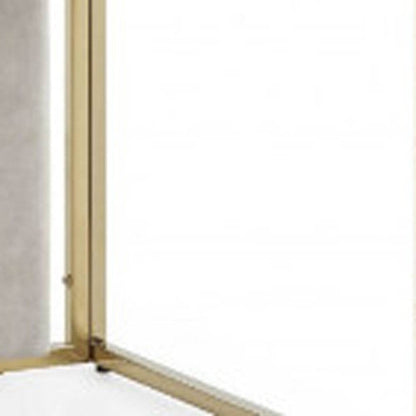 Set of Two Beige and Gold Upholstered Dining Side Chairs - Loft&Timber