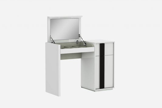 39" White Single Drawer Vanity Chest With Mirror - Loft&Timber
