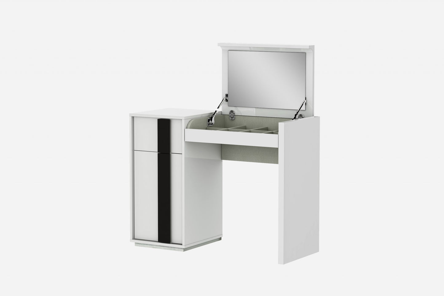39" White Single Drawer Vanity Chest With Mirror - Loft&Timber