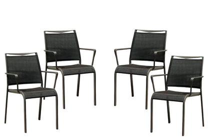Set of Four Gray Dining Arm Chairs - Loft&Timber