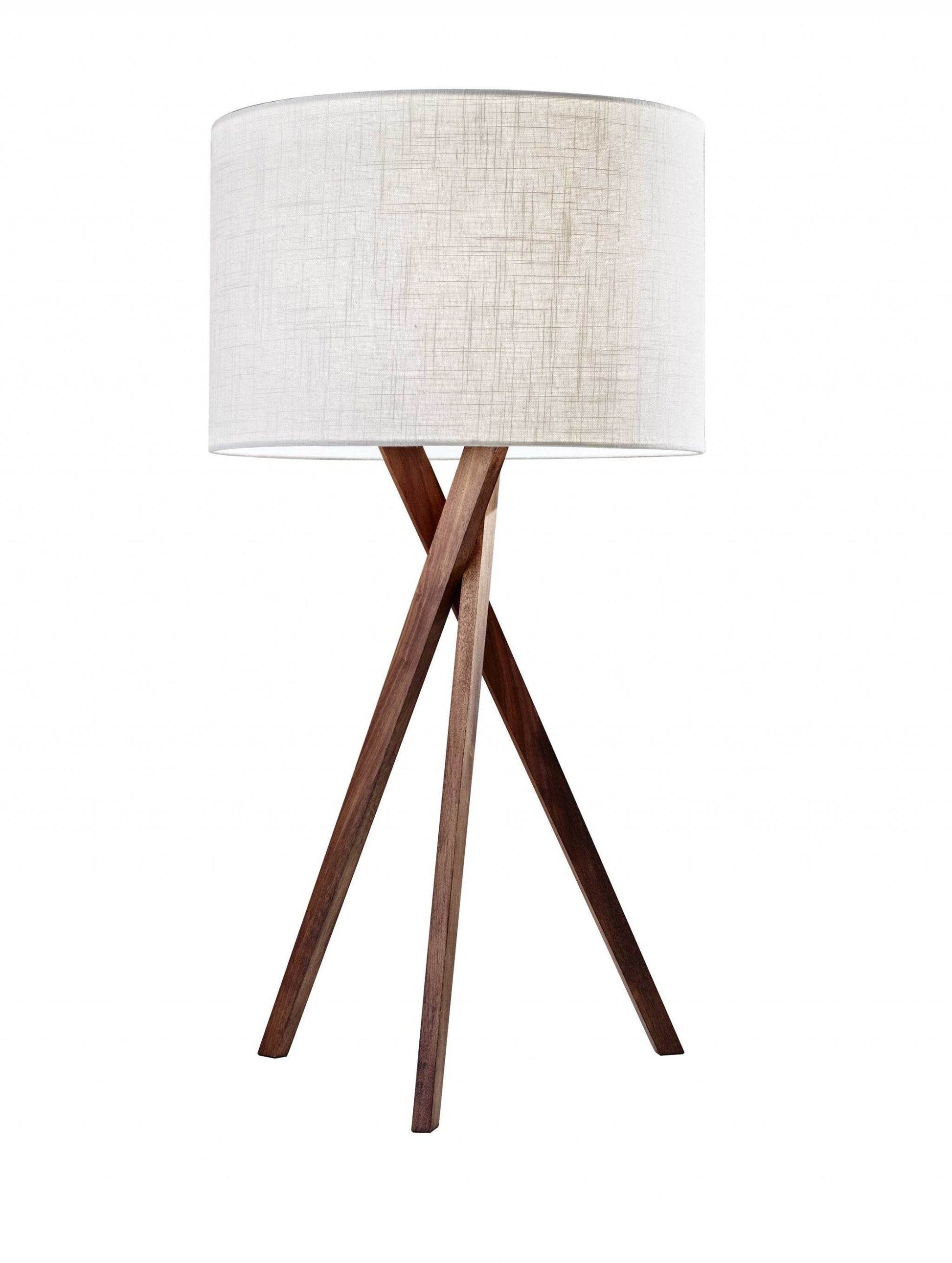 Tripod Leg Walnut Wood Table Lamp - Loft&Timber